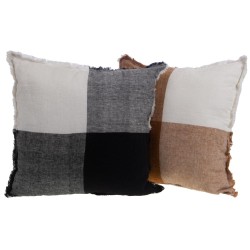 Coussin Carreaux en lin...
