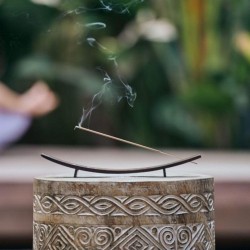 Porte encens long en bois