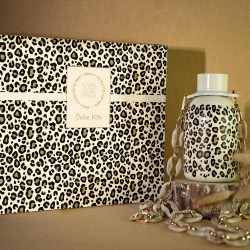 Coffret bouteille isotherme blush léopard 35 cl avec chaine