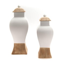 Potiche Nara blanc 48 cm