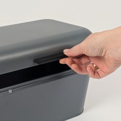 Boite à pain Frisca gris 21x31 cm