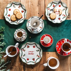 Coffret de 4 tasses et sous tasses à thé Bells 18 cl