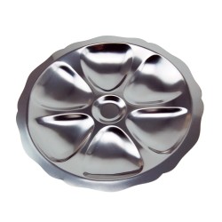 Assiette pour 6 huitres inox