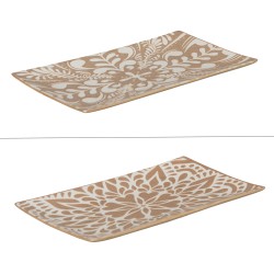 Plat rectangle beige Safi 29x16 cm (1 modèle aléatoire)