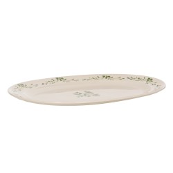 Plat ovale Appoline vert 42x30 cm