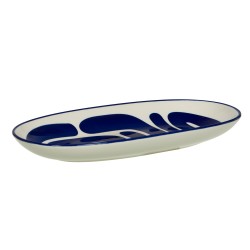 Plat ovale Lulli bleu 30x15 cm