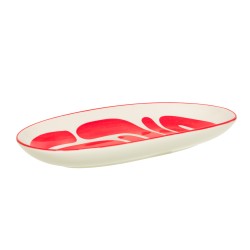 Plat ovale Lulli rouge 30x15 cm