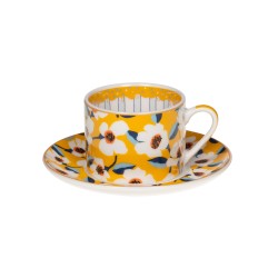 Coffret 6 tasses et sous-tasses Zinnia 8 cl