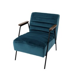 Fauteuil Hutch velours bleu...