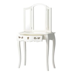 coiffeuse blanc casse 1 tiroir