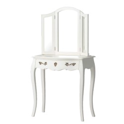 coiffeuse blanc casse 1 tiroir