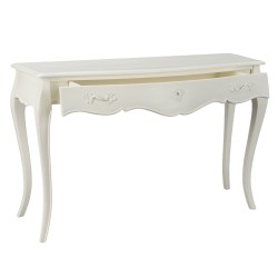 Console 1 tiroir blanc cassé en acajou Murano 120x40 Acajou