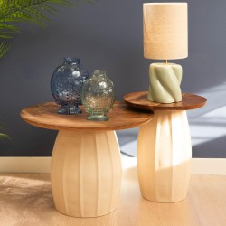 set de 2 tables basses en acacia