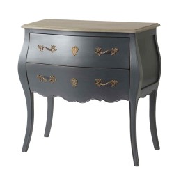 Commode 2 tiroirs grise