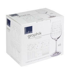 Coffret 6 verres à pied Graphik 35 cl