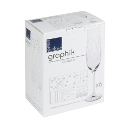 Coffret de 6 flûtes à champagne Graphik 19 cl