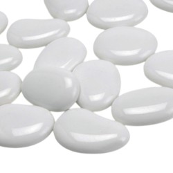 Galets en verre blancs -...