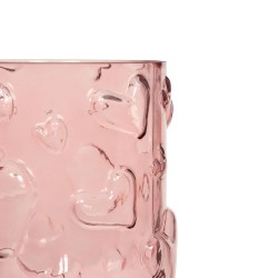 Vase rose verre Cœur H20 cm