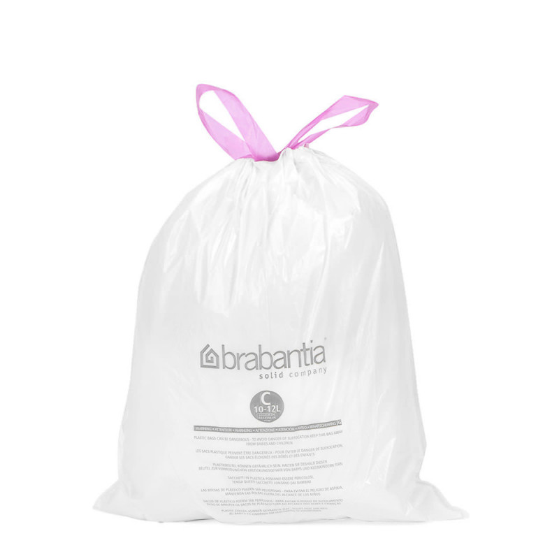 BRABANTIA - Rouleau 20 sacs poubelle 12 litres blanc 245343