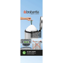Rouleau 20 sacs poubelles 30 l blanc Code G