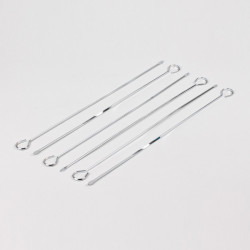 6 brochettes chromées 35 cm