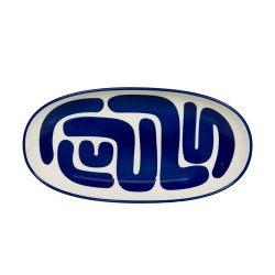 Plat ovale Lulli bleu 30x15 cm