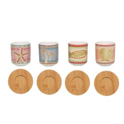 Coffret de 4 tasses et sous-tasses Tikita 10 cl