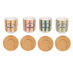 Coffret de 4 tasses et sous-tasses Beach Club 10 cl
