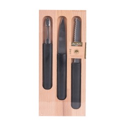 Set de 3 pièces en inox Eco-responsable office, éplucheur, tomate noir
