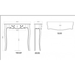 Petite console blanc cassé Apolline 80x25 Acajou
