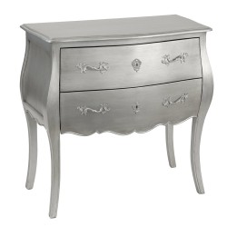 Commode argentée 2 tiroirs...