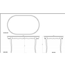 Table ovale 150x90 Murano