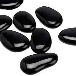 Galets en verre noirs -...