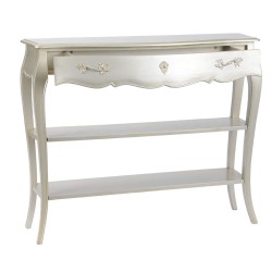 Grande console argentée 1 tiroir et 2 niveaux Murano 110x30