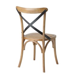 Chaise Croisillon en orme et métal (lot de 2)