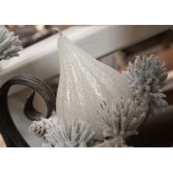 Bougie Poire 7,5 x 10 cm argent (lot de 6)