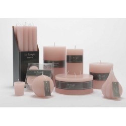 Bougie gros cylindre rose 10 X 10 cm (lot de 6)