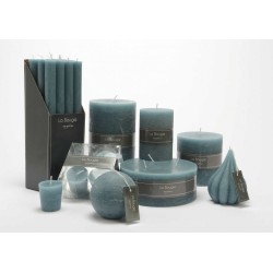 Bougie petit cylindre 7 x 10 cm bleu (lot de 6)