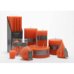 Bougie petit cylindre 7 x 10 cm orange (lot de 6)