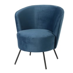 Fauteuil velours bleu Méredith