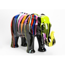 Eléphant noir trash 58 cm