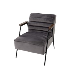 Fauteuil Hutch velours gris