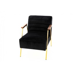 Fauteuil Hutch velours noir