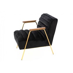 Fauteuil Hutch velours noir