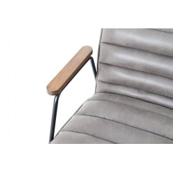 Fauteuil Hutch en simili cuir gris