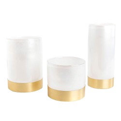 Vase Venise hauteur 15 cm blanc et or