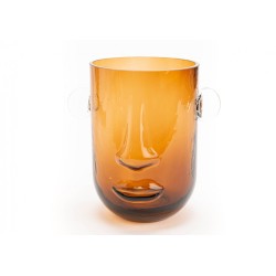 Vase visage marron
