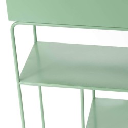 Console porte-plante en métal vert 60x25x80
