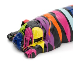 Chien couché Trash 94 cm noir et multicolore