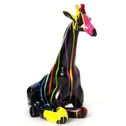 Girafe couchée Trash noir